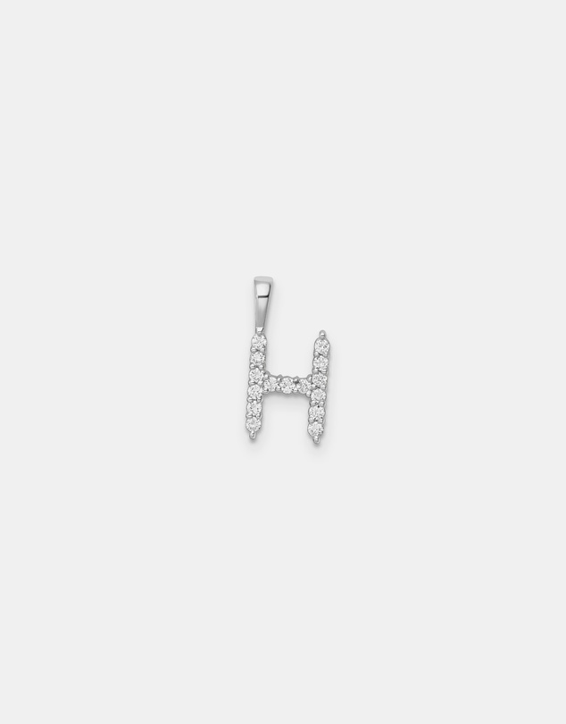 Zoe Olivia - 9K White Gold Lab Grown Diamond Initial H Pendant