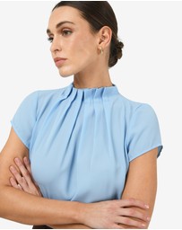 Forcast - Olivia Pleated High Neck Top