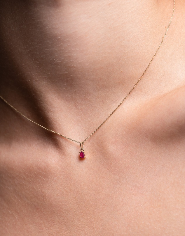 Luna Rae - Solid Gold - Ruby Necklace