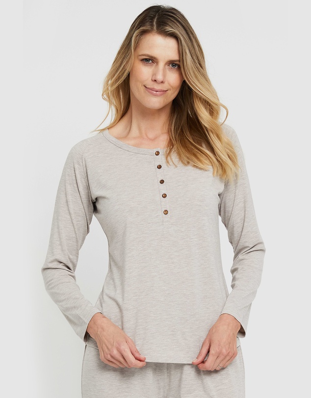 Bamboo Body - Long Sleeve Henley Top