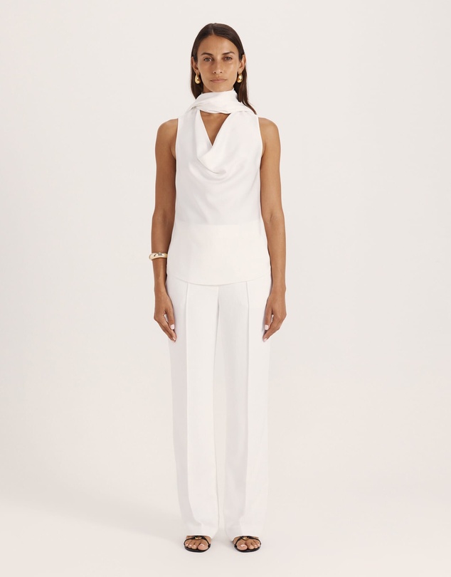 SABA - Tina Cowl Neck Fringe Top