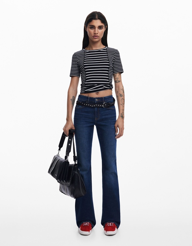 Desigual - Uneven striped T-shirt