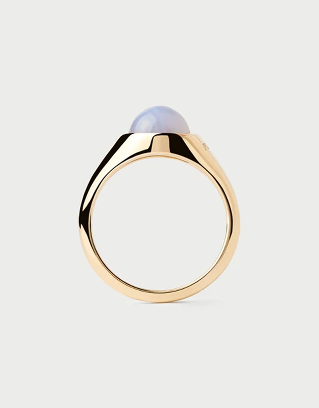 PDPAOLA - Blue Lace Agate Moon Ring