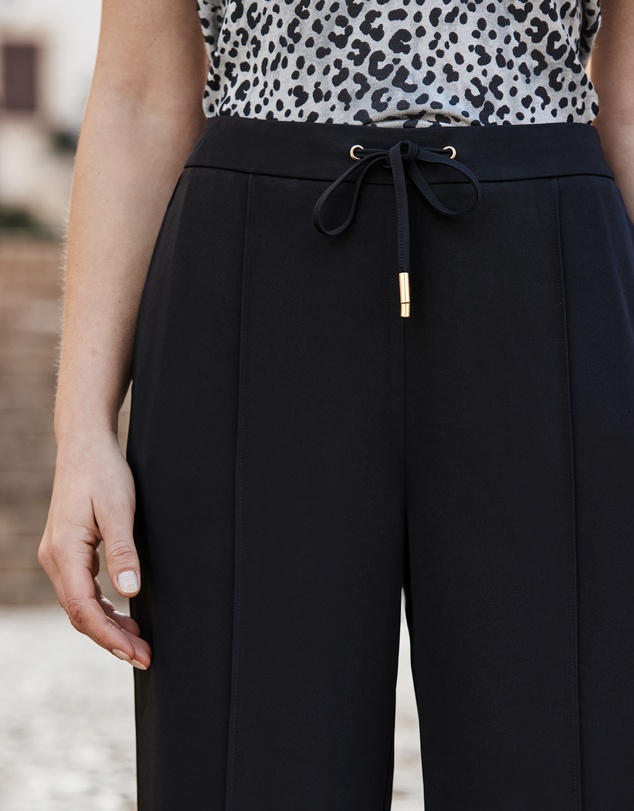 Sosandar - Wide Leg Tie Waist Trouser