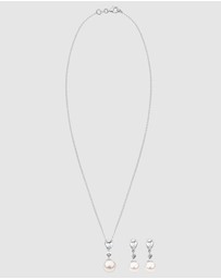 Elli Jewelry - Jewelry Set with Pearls Zirconia 925 Sterling Silver