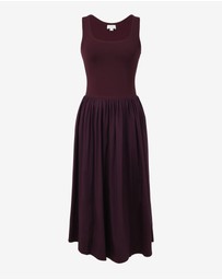 Forcast - Soho Knit & Poplin Midi Dress