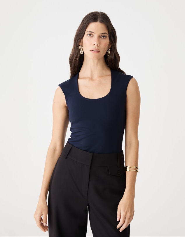 Forcast - Soho Rounded Square Neck Top