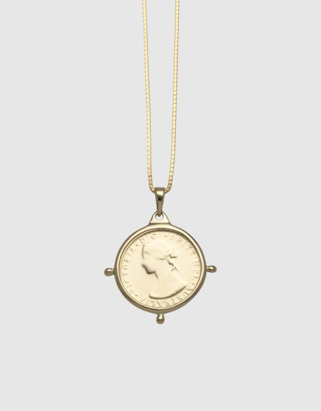 Von Treskow - Sixpence Sized Coin Necklace (Compass Frame)