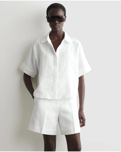 COS - Tailored Elasticated Linen Shorts