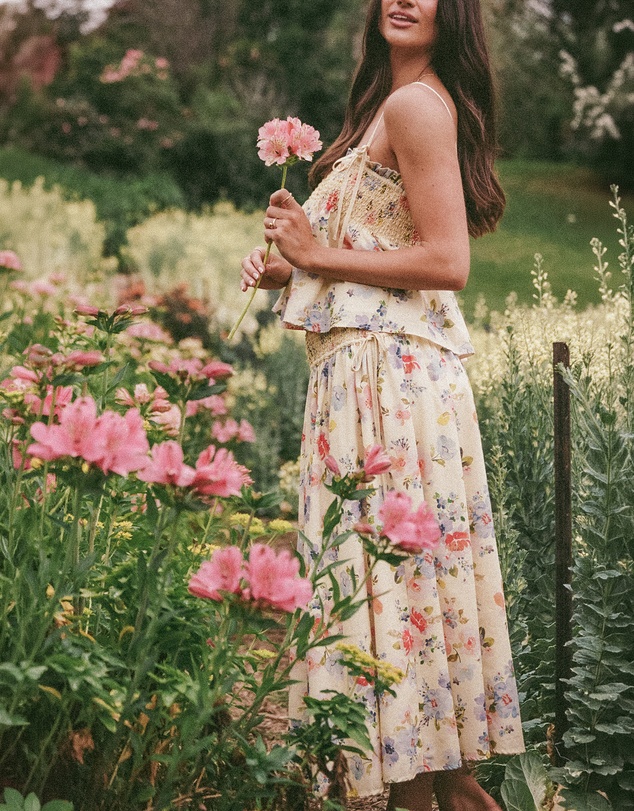 Petal & Pup - Saskia Maxi Skirt - Lemon Floral