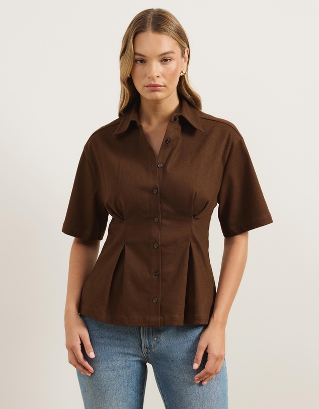 Atmos&Here - Iris Cotton Twill Short Sleeve Shirt