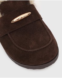 Betts - Toby Suede Leather Fur-Lined Mules