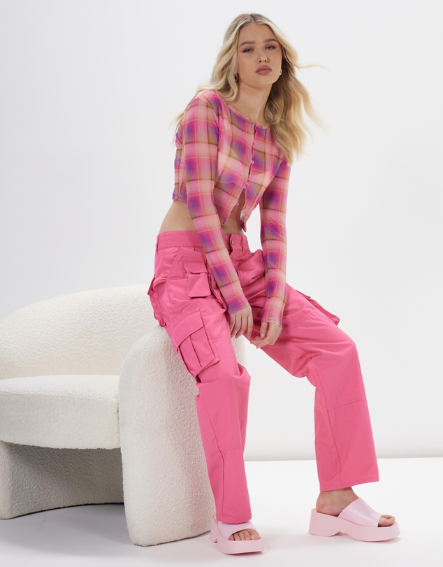 Dazie - Thinkin About You Mesh Crop Top