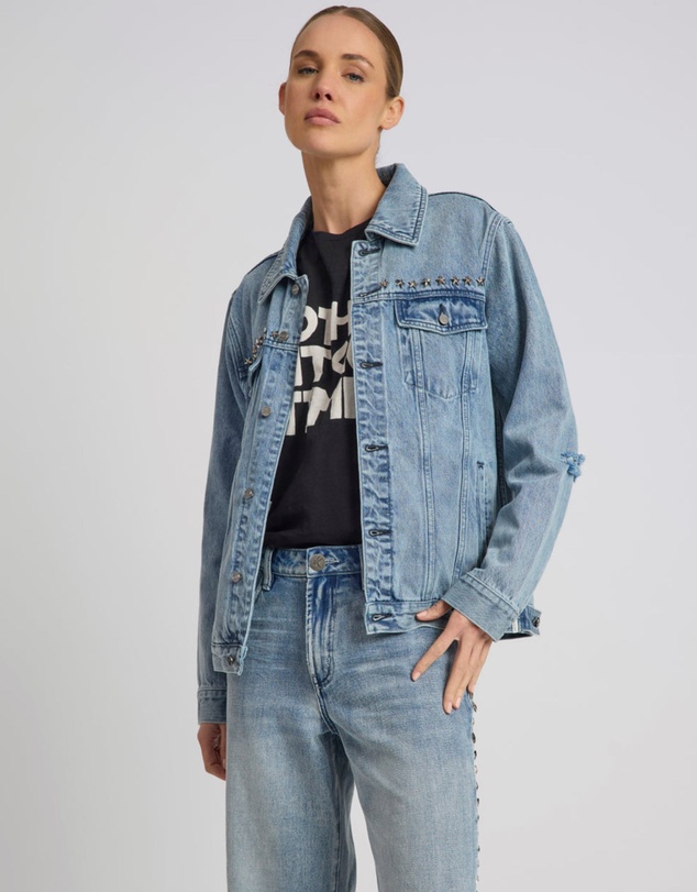 ONE TEASPOON - 25th Anniversary Trucker Studded Denim Jacket - Salty Dog