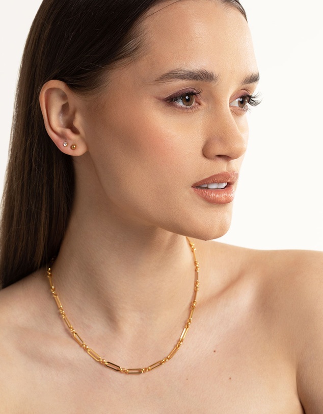 Lovisa - Waterproof Gold Plated Stainless Steel Cubic Zirconia Plain Stud Earrings Pack