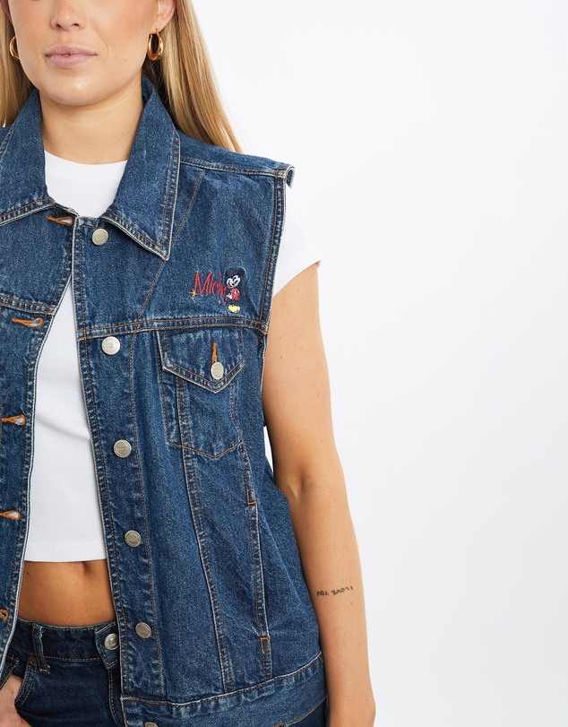 Vintage by The Real Deal - Pre Loved - Vintage 90s Disney Mickey Mouse Denim Vest