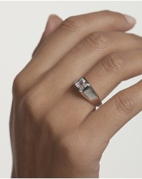 PDPAOLA - Square Shimmer Stamp Silver Ring