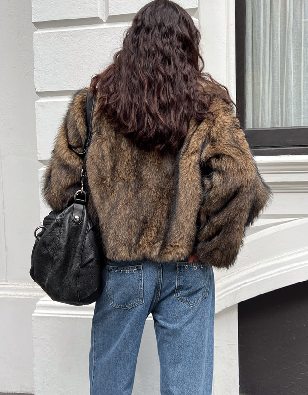 Beginning Boutique - It Girl Chocolate Faux Fur Jacket