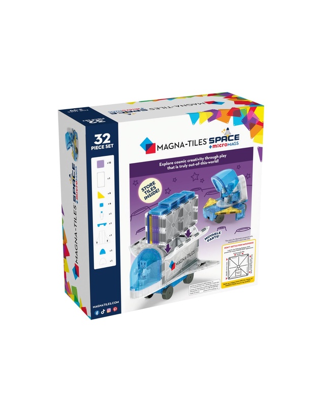 Magna-Tiles - MAGNA-TILES - Space + microMAGS - 32 Piece Set