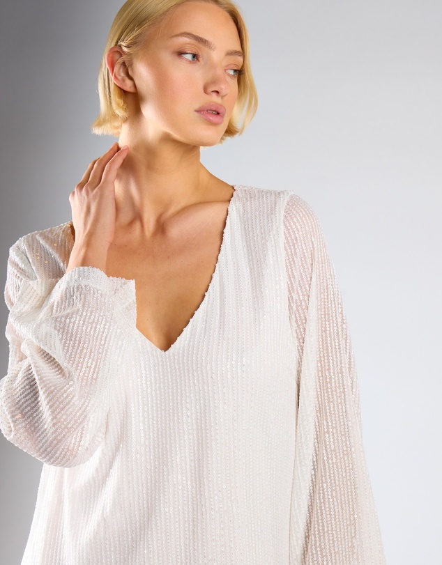 Glamorous - V neck long sleeves midi dress