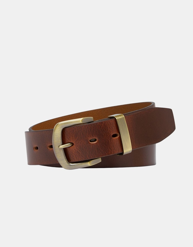 Buckle - Jamboree. Australian Made Full Grain Natural Leather Belt. 38mm width.