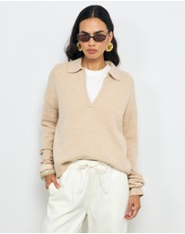 AERE - Asha Merino Wool Blend Polo Knit