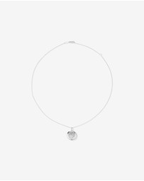 Michael Hill - Diamond Accent Engraved Round Locket With Chain in Sterling Silver