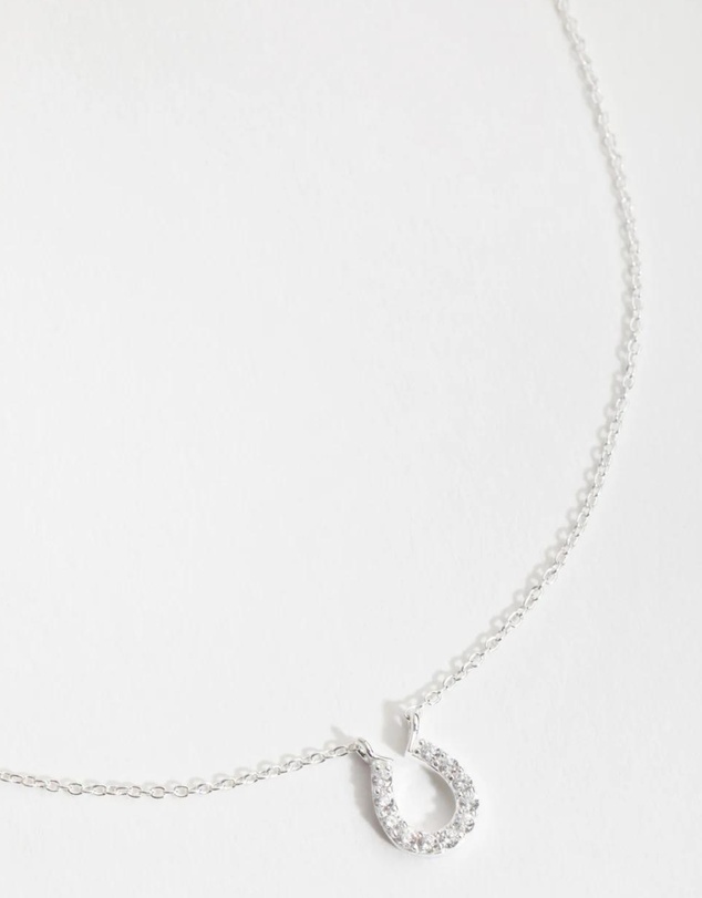 Lovisa - Sterling Silver Mini Pave Horseshoe Necklace