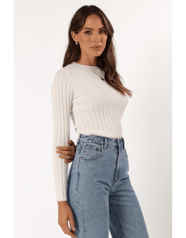 Petal & Pup - Aneesa Wide Rib Knit Top - White