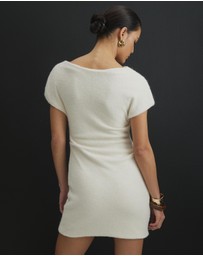 AERE - Ilona Draped Wool Blend Mini Dress