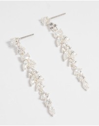 Lovisa - Silver Plated Cubic Zirconia Alternating Vine Linear Drop Earrings