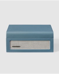 Crosley - Crosley Voyager Portable Retro CD Player with Stereo Bluetooth Speakers, FM Radio - Washed Blue