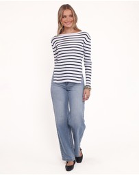 Petal & Pup - Alvina Knit Top - White Black Stripe