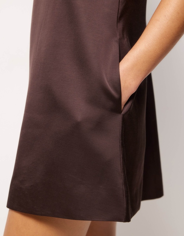 AERE - Nori Satin Shift Mini Dress