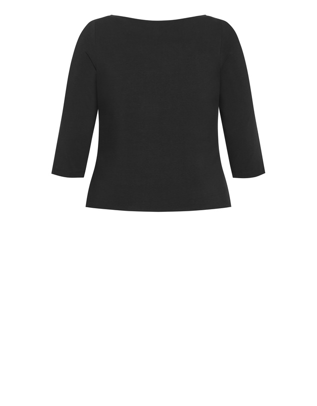 City Chic - Plus sizeAnny Square Neck Top - black
