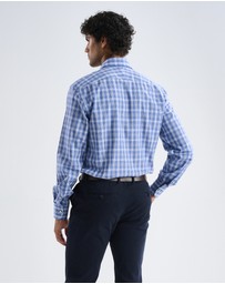 3 Wise Men - 3 Wise Men Driftwood Blue Check Shirt