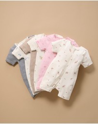 Purebaby - 2 Pack Short Zip Growsuit -Babies