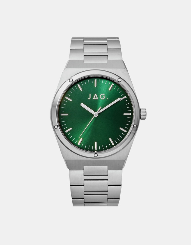 Jag - Arlo Mens Green Dial 41mm Silver Watch