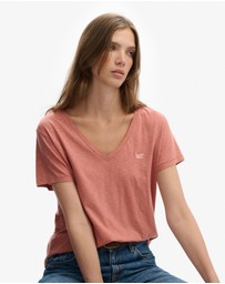 Superdry - Studios Slub Embroidered Vee Tee