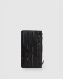 Evity - Lila Croc Emboss Leather CC Holder