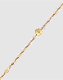 Elli Jewelry - Anklet Coin Trend Timeless Adjustable in 925 Sterling Silver Gold Plated