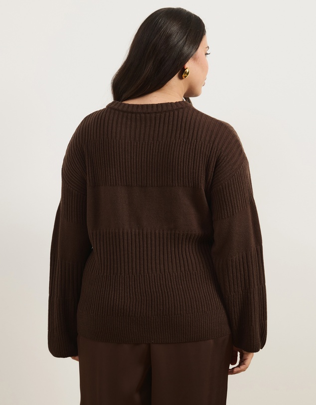 Atmos&Here Curvy - Irena Rib Knit Jumper