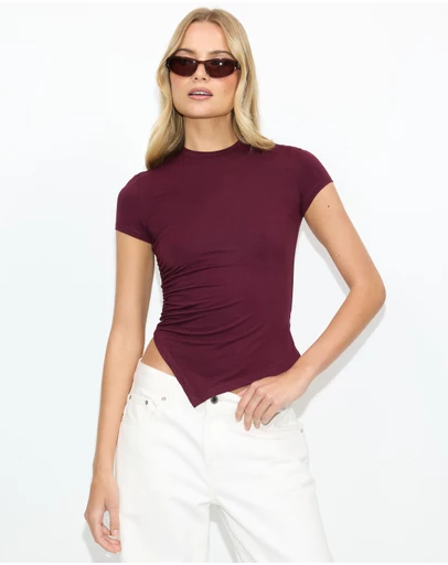 Dazie - Parker Ruched Short Sleeve Top