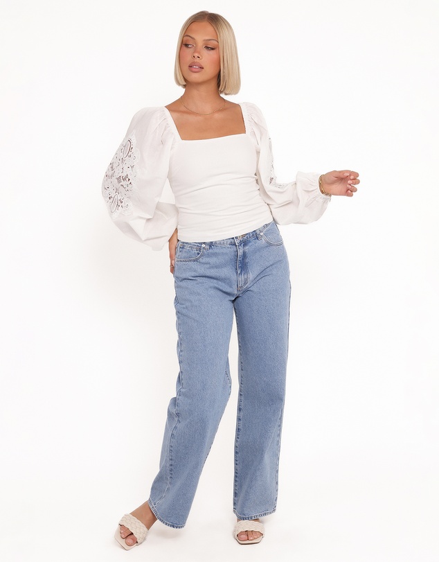 Petal & Pup - Angelica Long Sleeve Top - White