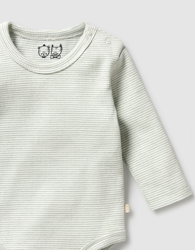 Wilson & Frenchy - Organic Stripe Rib Long Sleeve Bodysuit - Babies