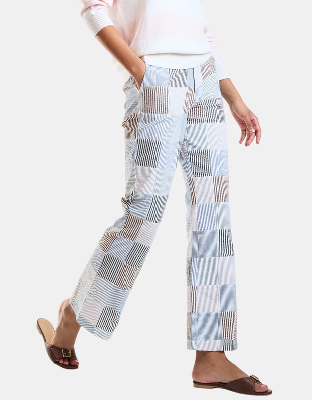 Cynthia Rowley - Seersucker Madras Cropped Trouser