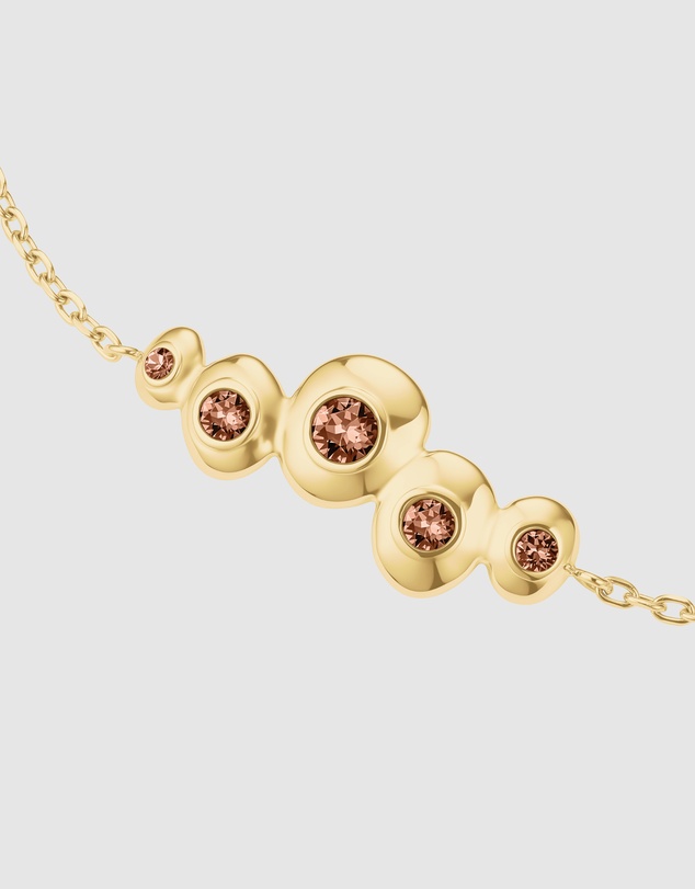 Rosefield - Mocha Crystal Gold-Tone Bracelet