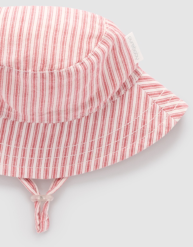 Purebaby - Christmas Striped Bucket Hat -Kids-Babies