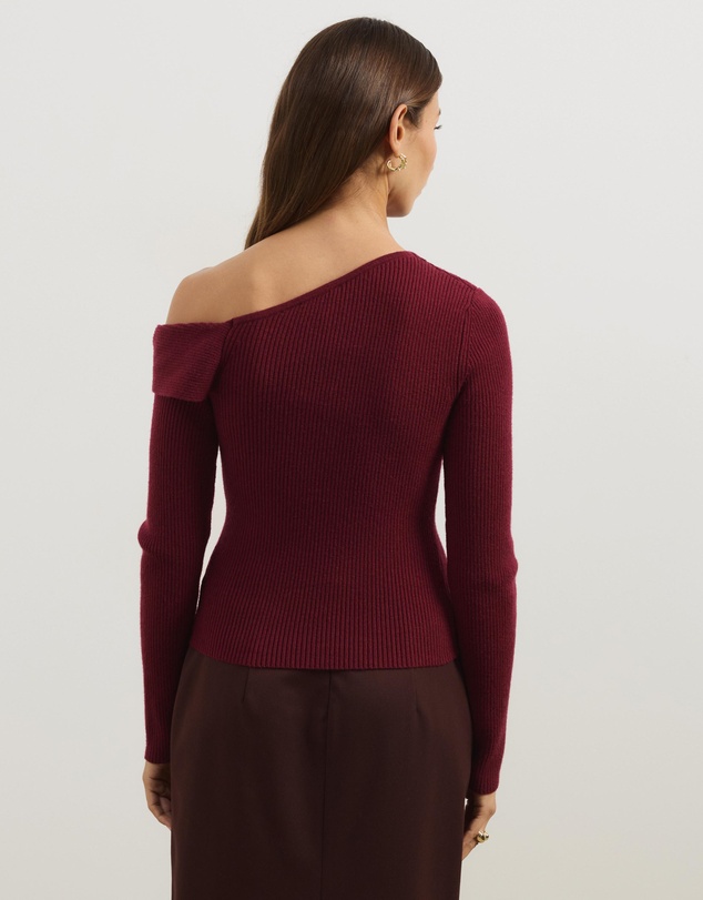 Atmos&Here - Alora Long Sleeve Knit Top With Twist Detail