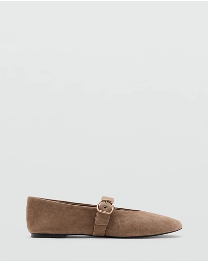 M.N.G - Suede Leather Ballet Flats